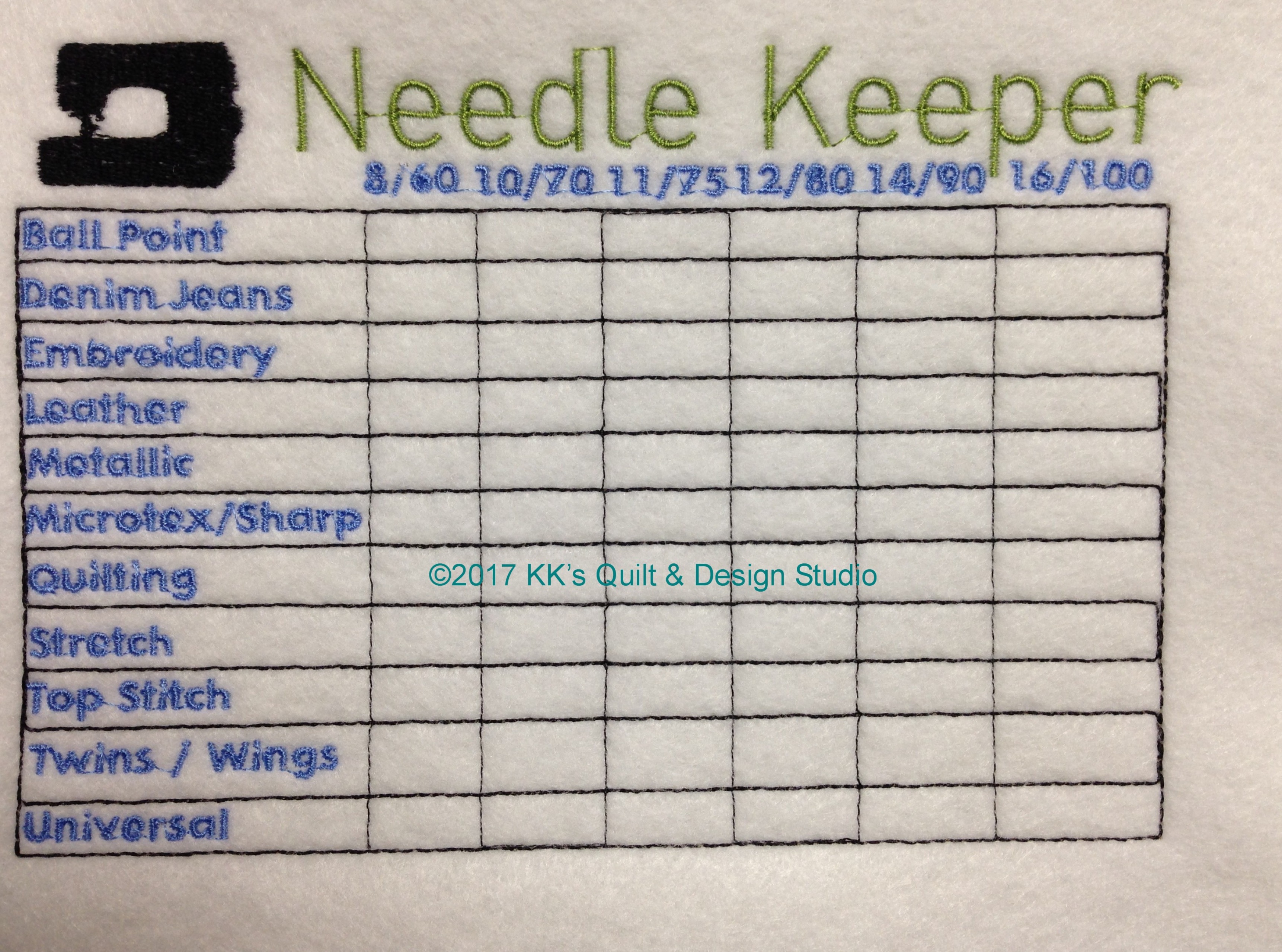 Machine Needle Keeper (5x7 inch - 130x180mm)